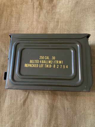 Wwii Us 30 M1 A1 Ammunition Box With Mg Attachment Belted