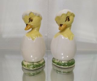 Vintage Ceramic Hatching Ducklings Salt Pepper Shaker Set