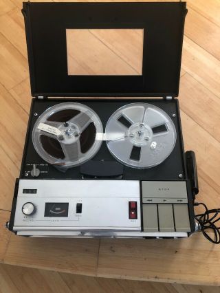 Vintage Sony Reel To Reel Tape Recorder Tc - 800 With Microphone