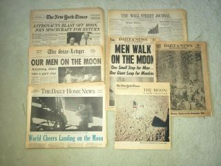 Moon Landing July 20,  1969 Historic Newspapers