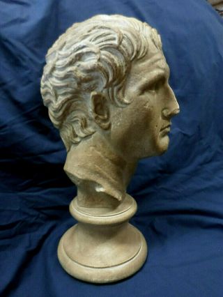 3185m Vtg 1984 Austin Prod Inc 19 " Sculpture/bust Of Roman Man Statue Figure Exc