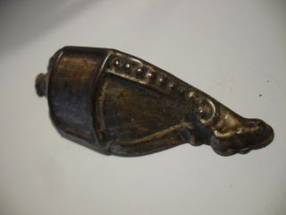 Vintage Antique Bronze Plated Dresser DRAWER Pull BIN Finger Style Turtle Shell 3