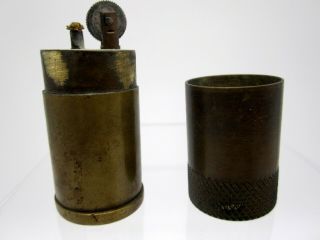 Vintage Wwii Ww2 Trench Art Brass Bullet Case Lighter 3 " Tall