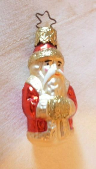 1990s Radko Santa Ornament With Glitter