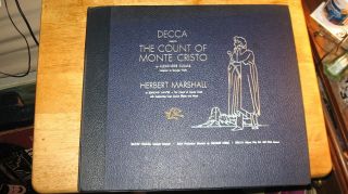 Herbert Marshall,  Decca Set 337.  The Count Of Monte Cristo,  78 Rpm,  4x12 ",  Ex.