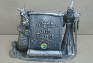 Myth And Magic The Magical Encounter Pewter Wizard & Dragon Figurine