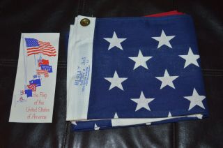 Vintage 50 Star Dettra 3x5 American Flag Hi Fli