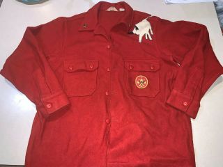 Boy Scout Red Wool Jacket With Philmont White Bull Size: 46