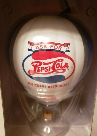 Vintage 1998 Pepsi Cola Brand Die Cast Metal Hot Air Balloon Bank Nib
