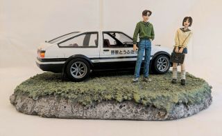 Initial D Car Model With Takumi & Natsuki Figures Assembled And Hand Painted