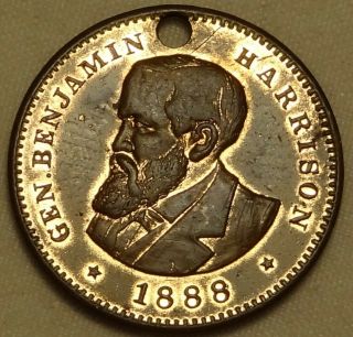 1888 Benjamin Harrison Presidential Campaign Medal Political Token Bh 1888 - 25