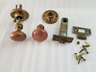 Vintage Brass Door Handles Knobs Inlays Corbin Lock