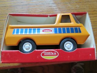 Vintage Tiny Tonka Pickup Truck Van Diecast 515 Nib Orange Yellow Blue Stripe