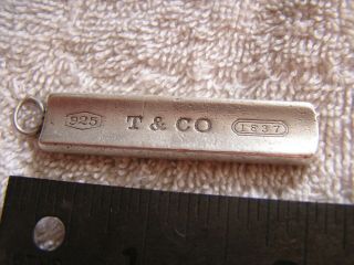 Tiffany & Co 1837 Ingot Bar Sterling Silver Key Ring 1999 Key Chain 925 2