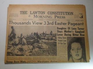 Oklahoma Lawton Constitution Newspaper April 6 1958 Johnny Stompanato Murder