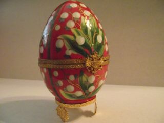 Faberge Lilies Of The Valley Egg Peint Main Etef Limages France