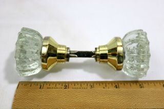 One Pair Antique Vintage 12 Point Crystal Glass Door Knob Handle Set Pair Id 825