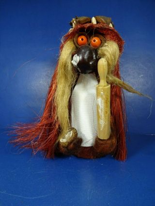 Ken Arensbak Hand Made Troll Cook 5 Arts Studio 8 " W/ Tag Usa Missing Top