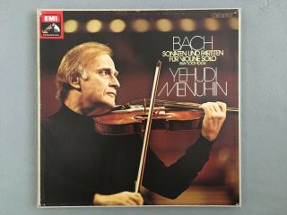 F972 Bach Sonatas & Partitas Violin Solo Menuhin 3lp Hmv 1c 153 - 02 710/12 Stereo