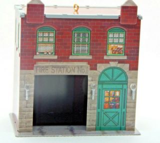 Hallmark Keepsake Ornament 2001 Town And Country Fire Station No.  1 Tin