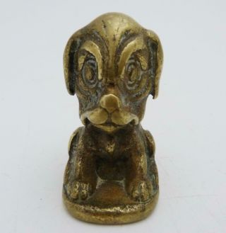 Art Deco Brass Paperwieight In The Form Of Bonzo The Dog