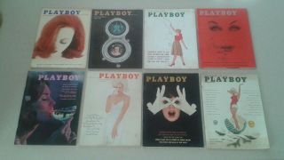 8 Vintage Playboy Magazines From 1950 