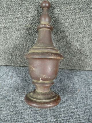 Large Antique Wood Finial For Clock Or Furniture