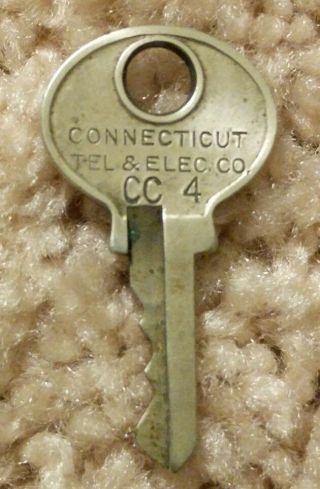 Vintage Antique Connecticut Tel & Elec Co Corbin Key Cc 4 Cc4 Phone Cabinet Door