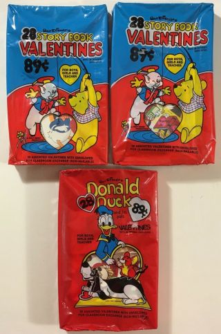 Vintage Walt Disney Story Book / Donald Duck And His Pals Valentines 3 Packs