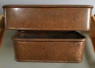 Two Vintage Solid Copper Planter 