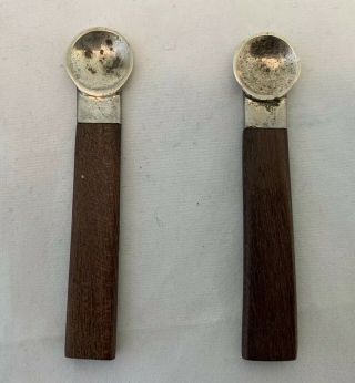 Two (2) William Spratling Sterling Silver Rosewood Salt Cellar Spoons 2 3/4 "