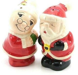 Santa And Mrs Clause Salt And Pepper Shakers Set Ceramic Christmas Decorations