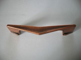 Vintage Nos Satin Antique Copper Drawer Or Cabinet Door Pulls Chevron Boomerang