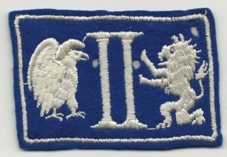 On Wool Felt 2nd Us Army Corp Shoulder Sleeve Patch With Three Tiny Moth Holes