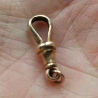 Lovely Victorian 9ct Solid Gold Dog Clip Vgc Fastener / Findings