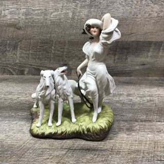 Louis Icart 1929 Joie De Vivre Figurine 811/10000 Woman Greyhounds Limited Ed