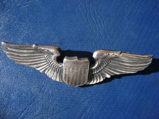 WW 2 US Army Air Corps Pilot Wings Sterling Marked 3 