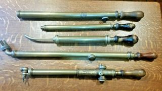 5 Early & Mid 20th C Antique Vintage Brass Garden Sprayers Syringes