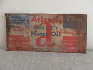 Vintage Atlantic Quality Motor Oil Advertising Sign