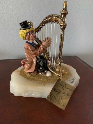 1985 Ron Lee Rare Harpo Marx 24kt Gold Plated & Hand Painted Figurine (exc)