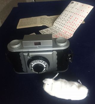 Vintage Magic Trick Camera Card Trick 52 Mini Cards,  Metal Camera,  Spring Mouse