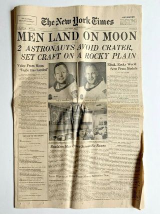 NASA NY Times July 21 1969 Men on Moon Astronauts Apollo John Glenn Sticker 3