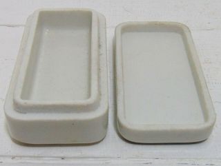 Rectangular French Tooth Paste Pot Lid & Base - L.  Martinaud of Angouleme c1910 3