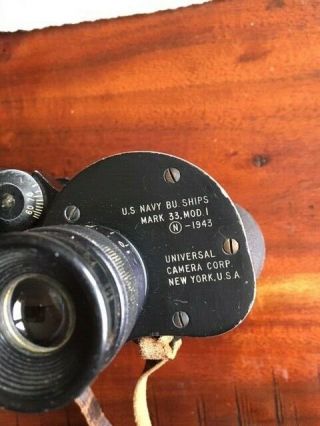 WW2 US Navy 6X30 Mark 33 Universal Camera Corp.  binoculars dated 1943 2