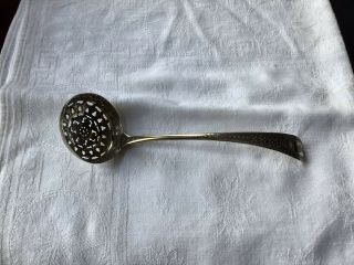 Antique 1790 Silver & Gilded Sugar Sifter Spoon.  Bird Crest With Leaf