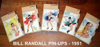 50s Bill Randall Pin - Up Calendar Girl_pocket Books_exotic Beauties_1951