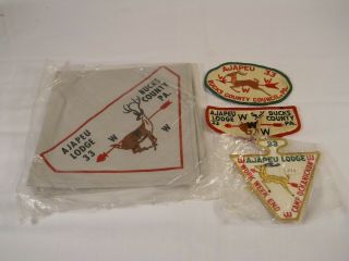 Boy Scout Oa 33 Ajapeu Lodge Neckerchief And 3 Patches
