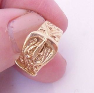 9ct Gold Victorian Style Buckle Ring,  9k 375