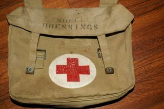 WW2 Canada Webbed Canvas Shell Dressings First Aid Kit Medic Bag 2