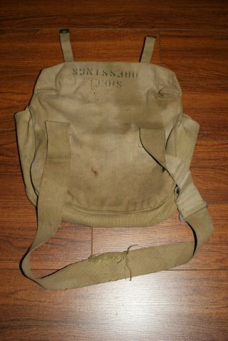 WW2 Canada Webbed Canvas Shell Dressings First Aid Kit Medic Bag 3